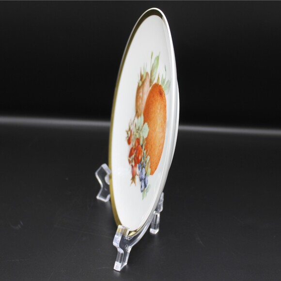 Vintage Collectible 1950s German Jaeger Porcelain Harvest Plate with Gold Trim - Picture 2 of 5